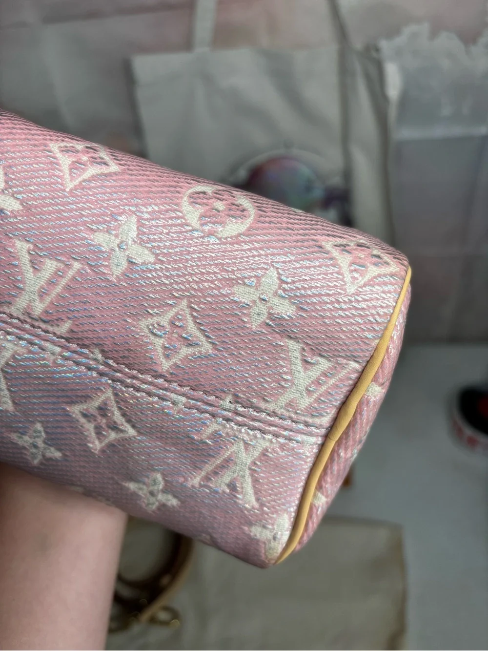 Louis Vuitton Speedy Nano Pink Metallic Limited Shimmer Microchip Version